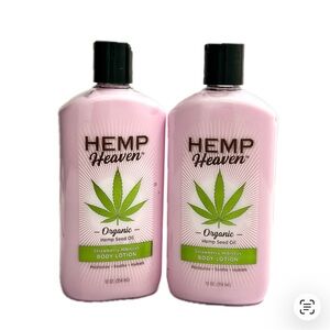 HEMP Heaven Organic Hemp Seed Oil Strawberry Hibiscus Moisturizing Lotion 12 oz